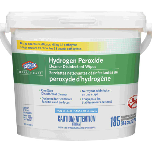 Lingettes d&eacute;sinfectantes et nettoyantes &agrave; base de peroxyde d'hydrog&egrave;ne Healthcare, 185 lingettes MAS Chibougamau