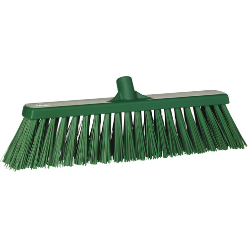 Heavy-Duty Push Broom, Stiff Bristles, 20", Polyester, Green MAS Chibougamau