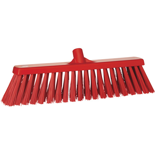 Heavy-Duty Push Broom, Stiff Bristles, 20", Polyester, Red MAS Chibougamau