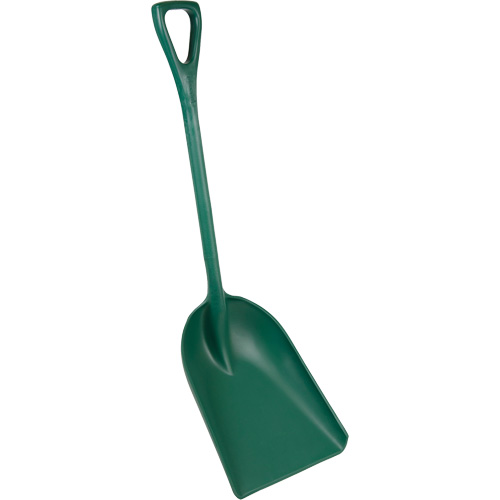 One-Piece Metal Detectable Shovel, 13-3/4" x 17" Blade, 42-1/2" Length, Plastic, Green MAS Chibougamau