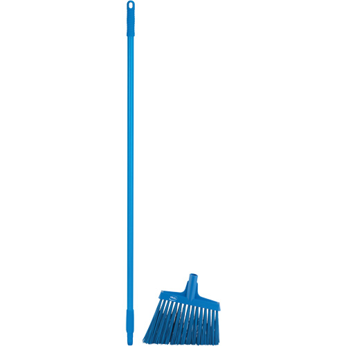 Angle Broom Head with Handle, X-Coarse Bristles, 12", Polyester, Blue MAS Chibougamau