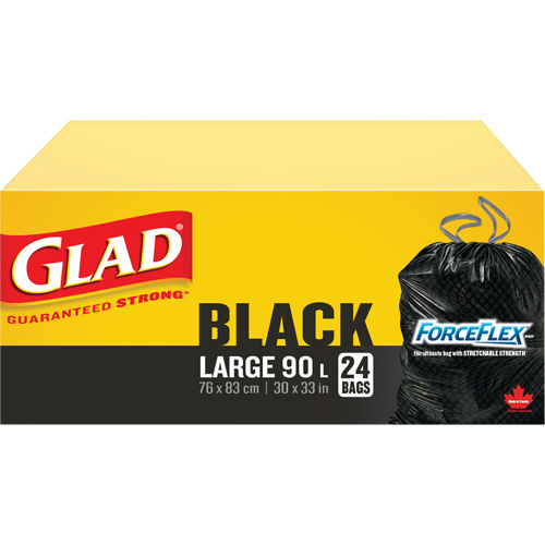 Sacs &agrave; ordures 90 L, R&eacute;gulier, 30" la x 33" lo, Noir MAS Chibougamau