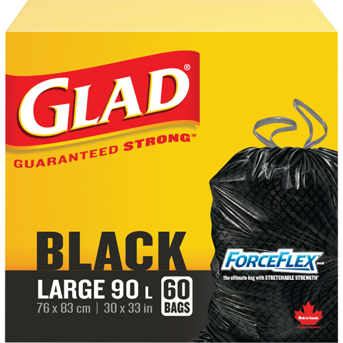 Sacs &agrave; ordures 90 L, R&eacute;gulier, 30" la x 33" lo, Noir MAS Chibougamau