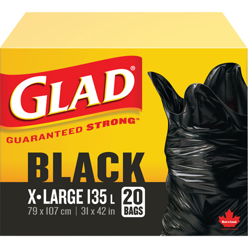 Sacs &agrave; ordures 135 L, R&eacute;gulier, 31" la x 42" lo, Noir MAS Chibougamau