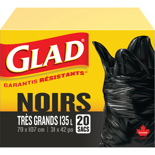 Sacs &agrave; ordures 135 L, R&eacute;gulier, 31" la x 42" lo, Noir MAS Chibougamau