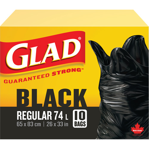 Sacs &agrave; ordures 74 L, R&eacute;gulier, 26" la x 33" lo, Noir MAS Chibougamau