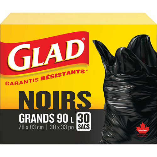 90L Garbage Bags, Regular, 30" W x 33" L, Black MAS Chibougamau