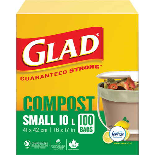 Petits sacs de compostage, R&eacute;gulier, 17" lo x 16" la, Brun, Capacit&eacute; de 10 L (3 gal.) MAS Chibougamau