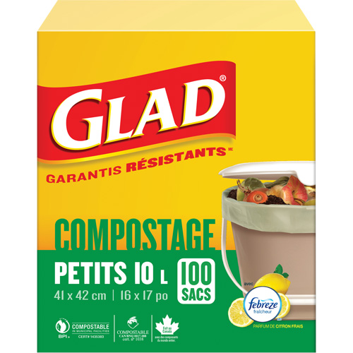 Petits sacs de compostage, R&eacute;gulier, 17" lo x 16" la, Brun, Capacit&eacute; de 10 L (3 gal.) MAS Chibougamau