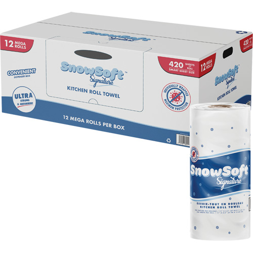 Rouleau dessuie-tout de cuisine Signature de Snow Soft, 2 Pli, 420 Feuilles/rouleau, 4,5" la, 11" lo MAS Chibougamau