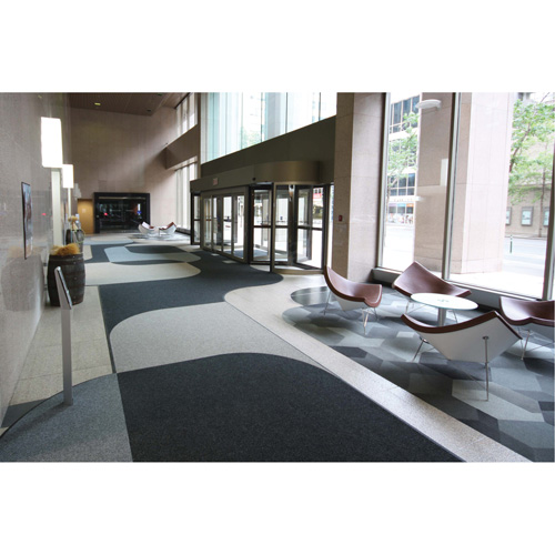 Supreme Knob Entrance Matting, Wiper/Scraper, 13-5/12' x 75-1/2' x 7/16", Charcoal MAS Chibougamau