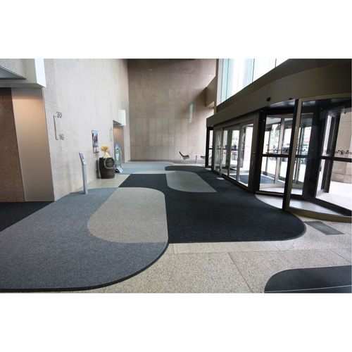 Supreme Knob Entrance Matting, Wiper/Scraper, 13-5/12' x 75-1/2' x 7/16", Charcoal MAS Chibougamau