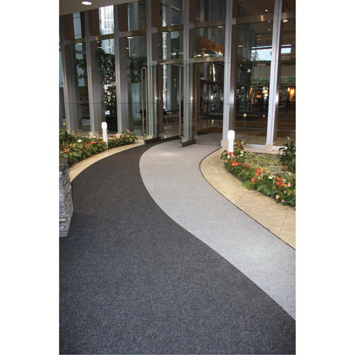 Supreme Knob Entrance Matting, Wiper/Scraper, 13-5/12' x 75-1/2' x 7/16", Charcoal MAS Chibougamau