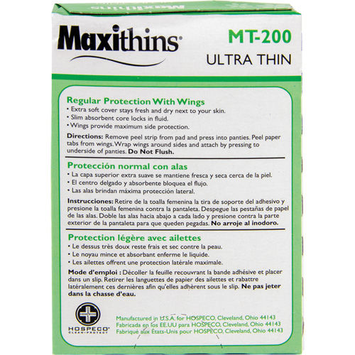 Serviettes Maxi Maxithins ultra minces avec ailes MAS Chibougamau