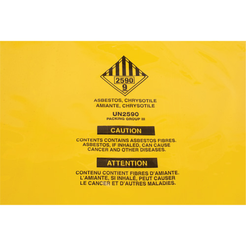Hazardous Waste Liners, Asbestos, 40" L x 35" W, 3 mils MAS Chibougamau