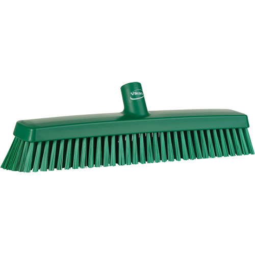 Push Broom Head, Fine/Stiff Bristles, 16-1/2", Polyester/Polypropylene, Green MAS Chibougamau