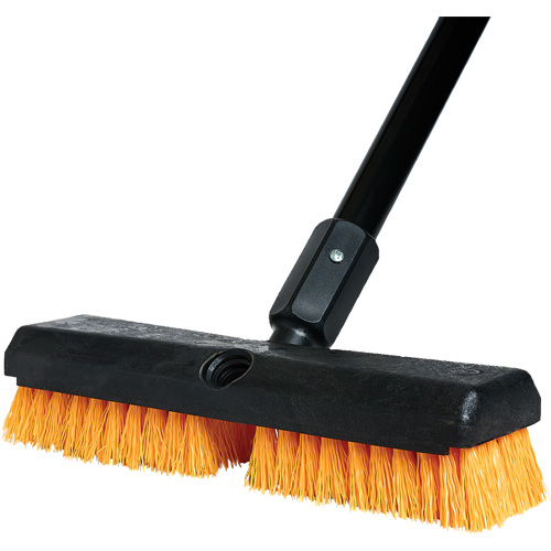 Brosse de nettoyage avec manche, 10" l, Soies Polypropyl&egrave;ne, Noir/Rouge MAS Chibougamau