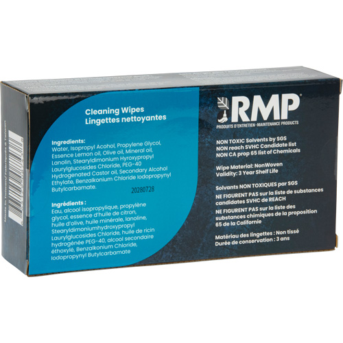 X-Large Cleaning Wipes, 80 Wipes, 8" x 8" MAS Chibougamau