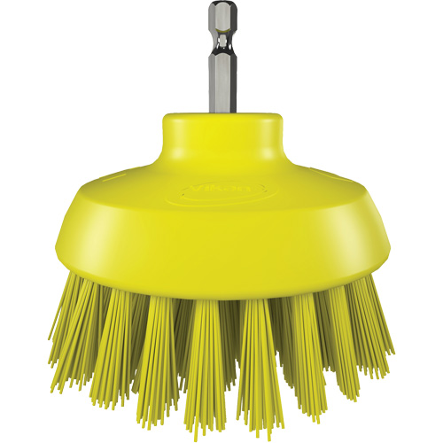 Brosse ronde HyDrive pour perceuse, Soies Tr&egrave;s ferme, Longueur de 3-1/10", Jaune MAS Chibougamau