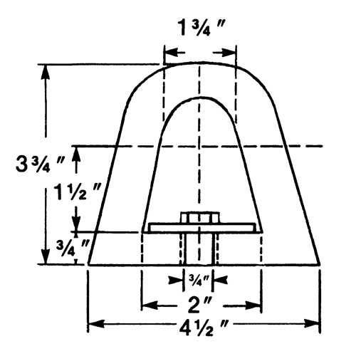 D&eacute;fenses de quai en caoutchouc refoul&eacute;, Caoutchouc, 4-1/2" la x 12" lo x 3-3/4" p MAS Chibougamau