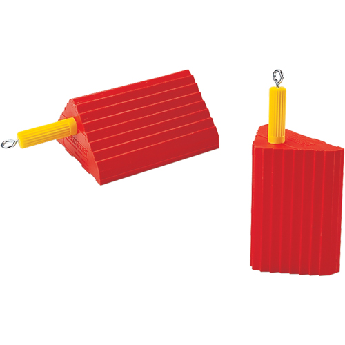 General Purpose Wheel Chocks, Polyurethane, Orange, 10" W x 8-1/2" D x 5" H MAS Chibougamau