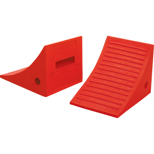 General Purpose Wheel Chocks, Polyurethane, Orange, 8" W x 11-1/4" D x 8-1/4" H MAS Chibougamau