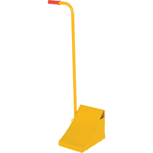 Ergo Handle Wheel Chock, Steel, Yellow, 8" W x 10-3/4" D x 9-1/8" H MAS Chibougamau