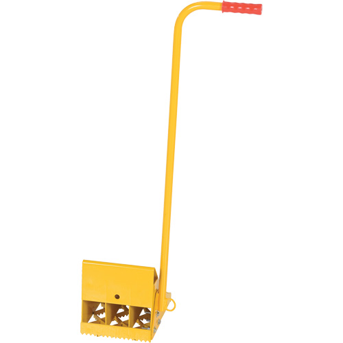 Ergo Handle Wheel Chock, Steel, Yellow, 8" W x 10-3/4" D x 9-1/8" H MAS Chibougamau