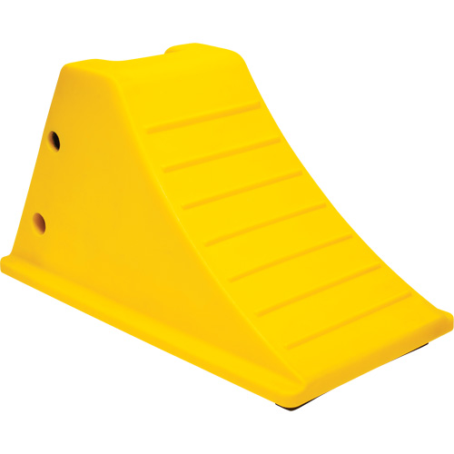 Wheel Chocks with Rubber Tread, Polyurethane, Yellow, 11-1/4" W x 21" D x 12-1/4" H MAS Chibougamau