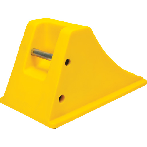 Wheel Chocks with Rubber Tread, Polyurethane, Yellow, 11-1/4" W x 21" D x 12-1/4" H MAS Chibougamau