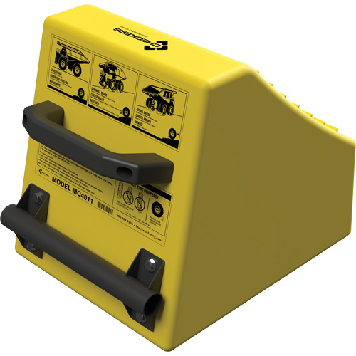 Checkers Safety Heavy-Duty Ultra Class Mining Wheel Chock, HDPE, Yellow, 14-1/2" W x 17-1/2" D x 16" H MAS Chibougamau