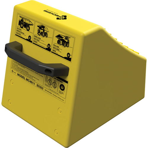 Checkers Safety Heavy-Duty Ultra Class Mining Wheel Chock without Bracket, HDPE, Yellow, 14-1/2" W x 17-1/2" D x 16" H MAS Chibougamau