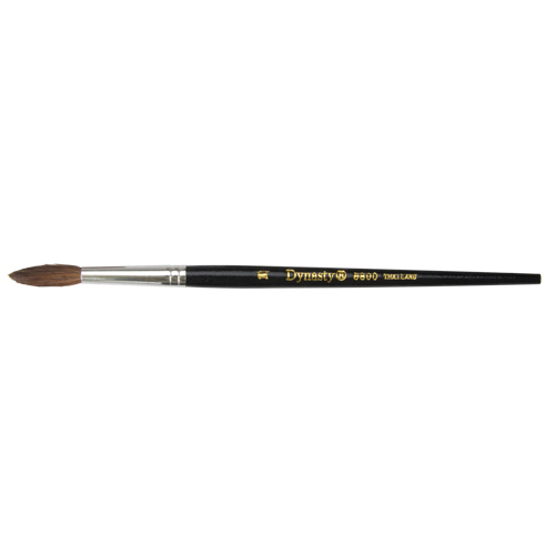 Black Pointed Bristle Artist Brush, 5.7 mm Brush Width, Camel Hair, Wood Handle MAS Chibougamau