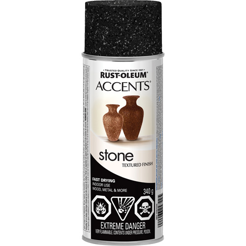 Accents&reg; Stone Creations Spray Paint, Aerosol Can, Black Granite MAS Chibougamau