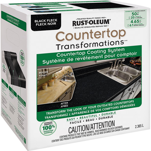 Syst&egrave;me de rev&ecirc;tement mouchet&eacute; pour comptoir Countertop Transformations, 2,37 L, Trousse, Tache noire MAS Chibougamau