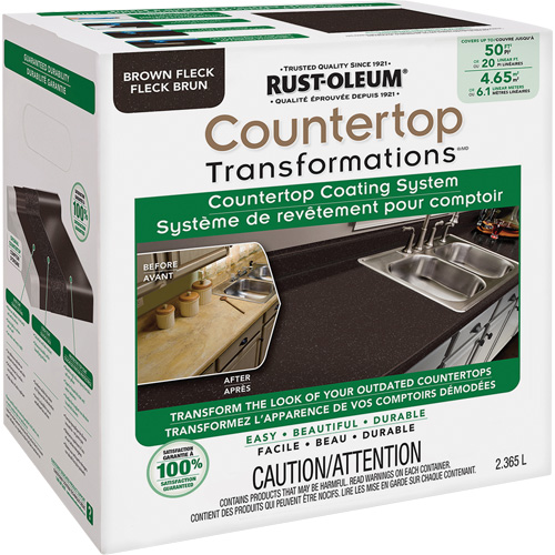 Syst&egrave;me de rev&ecirc;tement mouchet&eacute; pour comptoir Countertop Transformations, 2,37 L, Trousse, Tache brune MAS Chibougamau