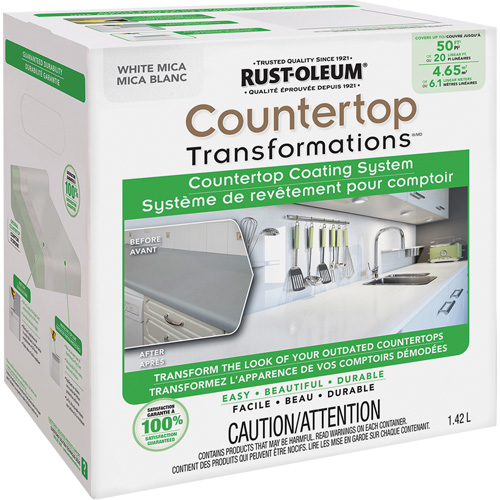 Syst&egrave;me de rev&ecirc;tement au mica pour comptoir Countertop Transformations, 1,42 L, Trousse, Mica blanc MAS Chibougamau