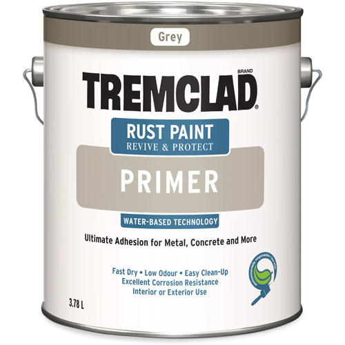 Appr&ecirc;t antirouille &agrave; base d'eau Tremclad, 3,78 L, Gallon, Gris MAS Chibougamau
