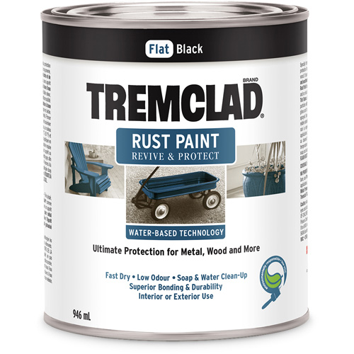 Tremclad&reg; Water-Based Rust Paint, 946 ml, Can, Black MAS Chibougamau