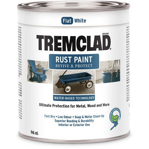 Tremclad&reg; Water-Based Rust Paint, 946 ml, Can, White MAS Chibougamau