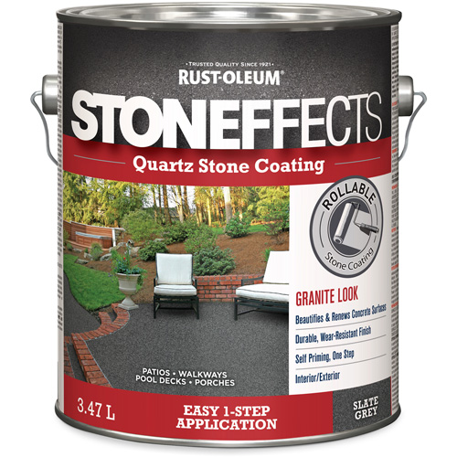 Rev&ecirc;tement &agrave; base de pierre de quartz Stoneffects, 3,78 L, &agrave; l'eau, Textur&eacute;, Gris MAS Chibougamau