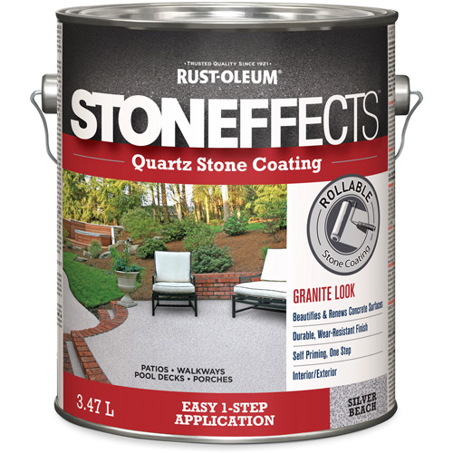 Stoneffects Quartz Stone Coating, 3.78 L, Water-Based, Textured, Grey MAS Chibougamau