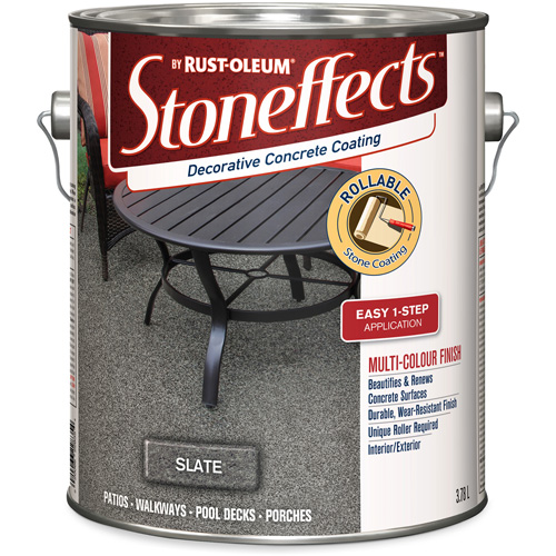 Stoneffects Decorative Concrete Coating, 3.4 L, Solvent-Based, Textured, Grey MAS Chibougamau