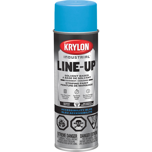 Peinture en a&eacute;rosol industrielle &agrave; base de solvant pour le marquage de la chauss&eacute;e LINE-UP, Bleu, 18 oz, Canette a&eacute;rosol MAS Chibougamau