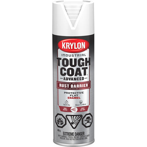 Peinture Tough Coat avec technologie Rust Barrier, Blanc, Fini mat profond, 425 g, Canette a&eacute;rosol MAS Chibougamau