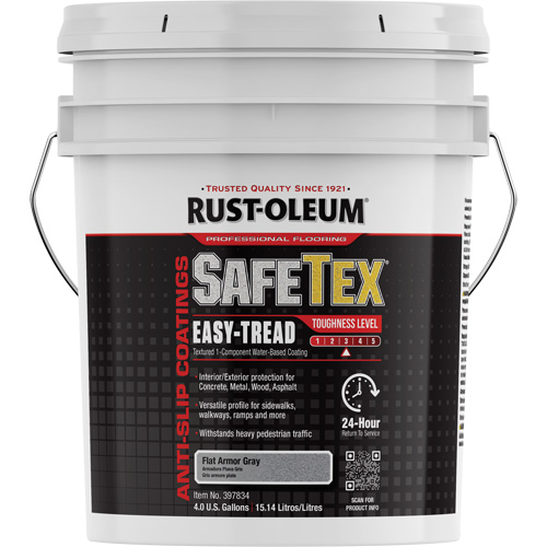 SafeTex&reg; Easy-Tread Acrylic Coating, 4 gal., Water-Based, Flat/Textured, Grey MAS Chibougamau