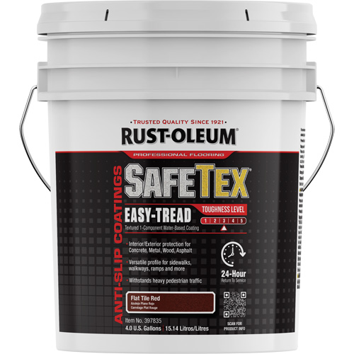 Rev&ecirc;tement d'acrylique SafeTex Easy-Tread, 4 gal., &agrave; l'eau, Plat/Textur&eacute;, Rouge MAS Chibougamau