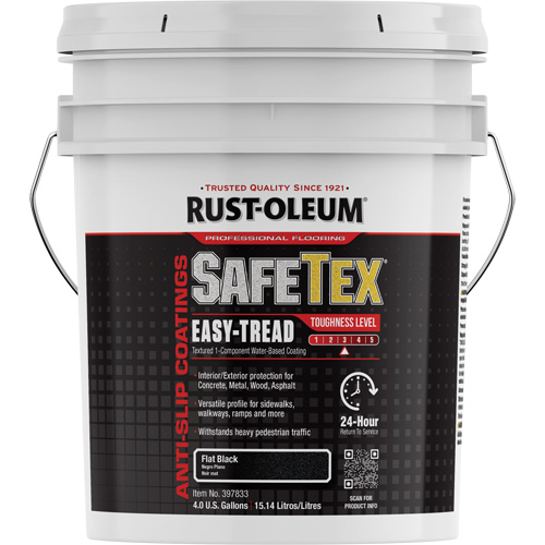 Rev&ecirc;tement d'acrylique SafeTex Easy-Tread, 4 gal., &agrave; l'eau, Plat/Textur&eacute;, Noir MAS Chibougamau