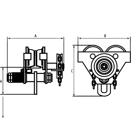Chariots ajustables, 1000 lb (0,5 tonne) Capacit&eacute;, 2-11/16" - 5-1/4" MAS Chibougamau
