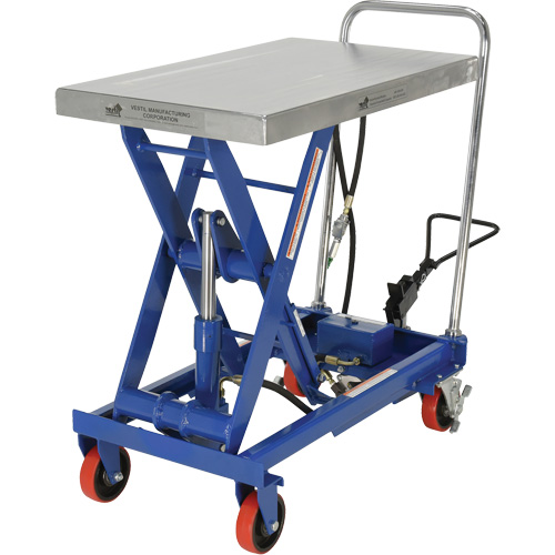 Pneumatic Hydraulic Scissor Lift Table, Steel, 32-1/2" L x 19-3/4" W, 1000 lbs. Cap. MAS Chibougamau